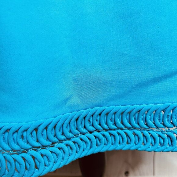 RAOUL Sheath Dress Sleeveless Sz US 10 Aqua Blue Detailed Neck and Hem - Picture 5 of 11